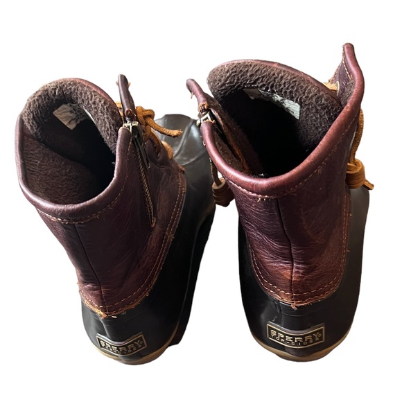 Women’s Sperry Brown Leather Upper Saltwater Duck Boots Size 8.5 - Picture 4 of 11